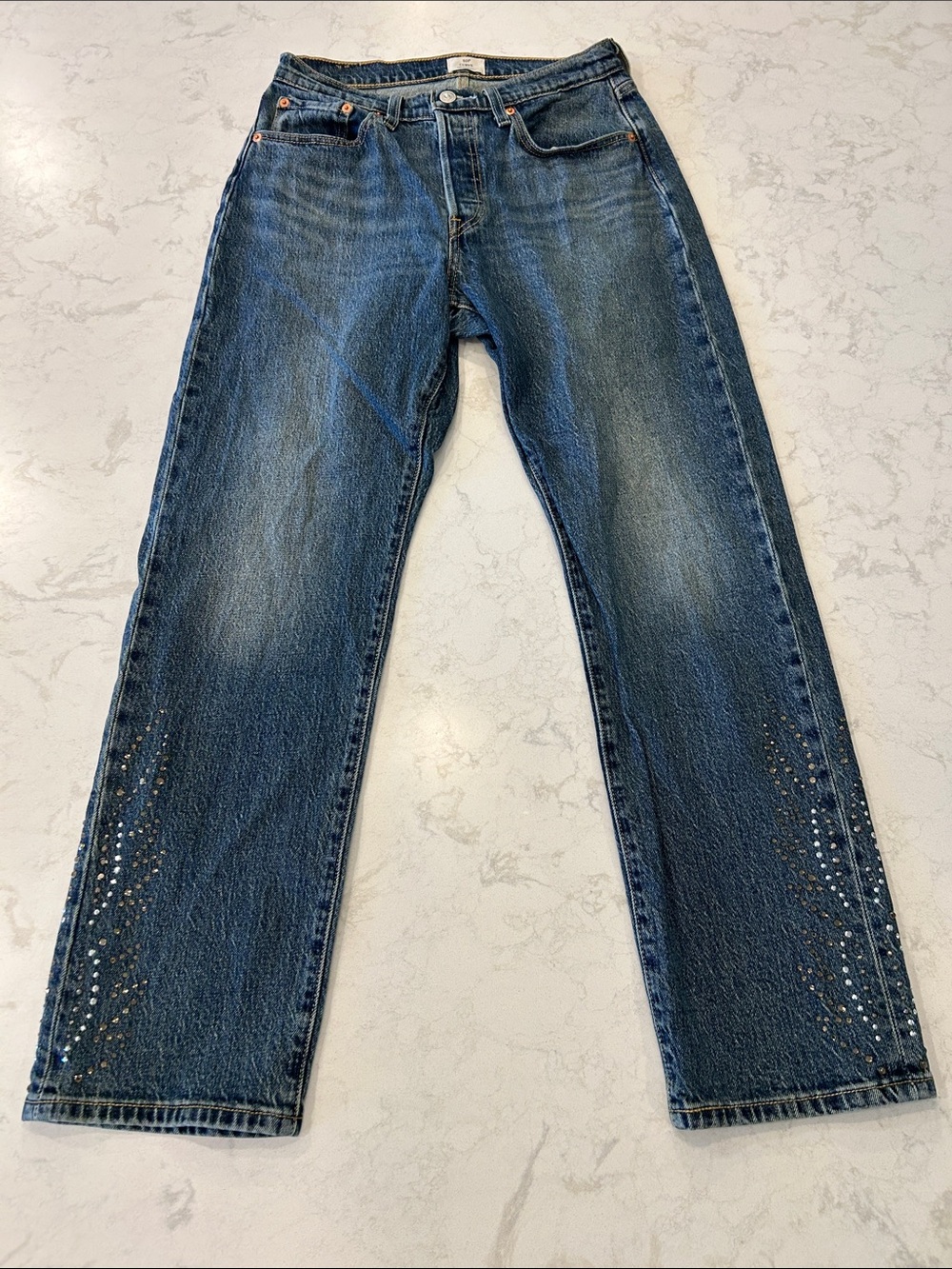 Levi's 501® C Original Women's Jeans Size 30 Straight Solargenic Embellished